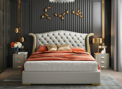 Luxus Bett Leder Betten 180x200 Schlafzimmer Liege Regale Chesterfield